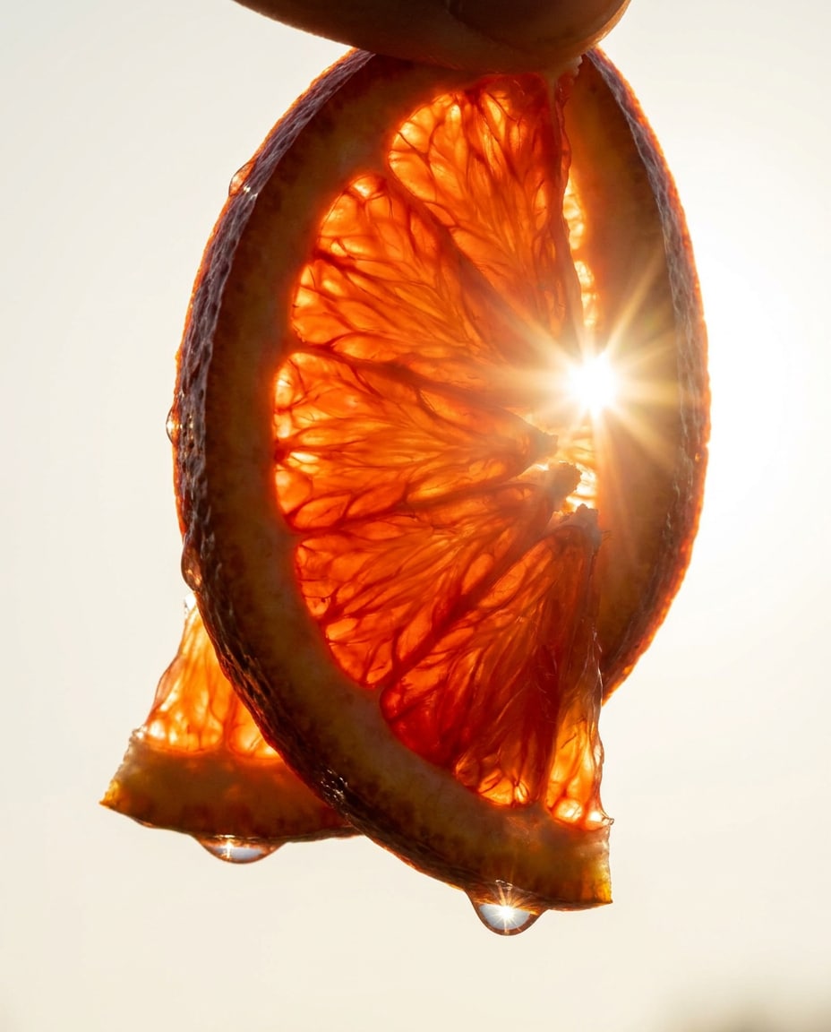 AI-generated Backlit Citrus Slice made with Nano Banana Pro