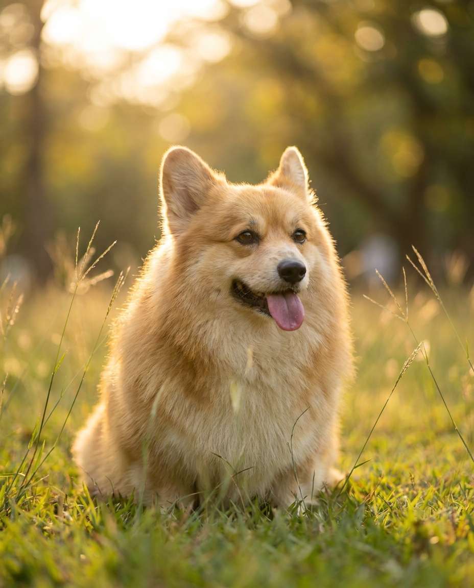 AI-generated Chubby Corgi in a Golden-Hour Park made with Nano Banana Pro