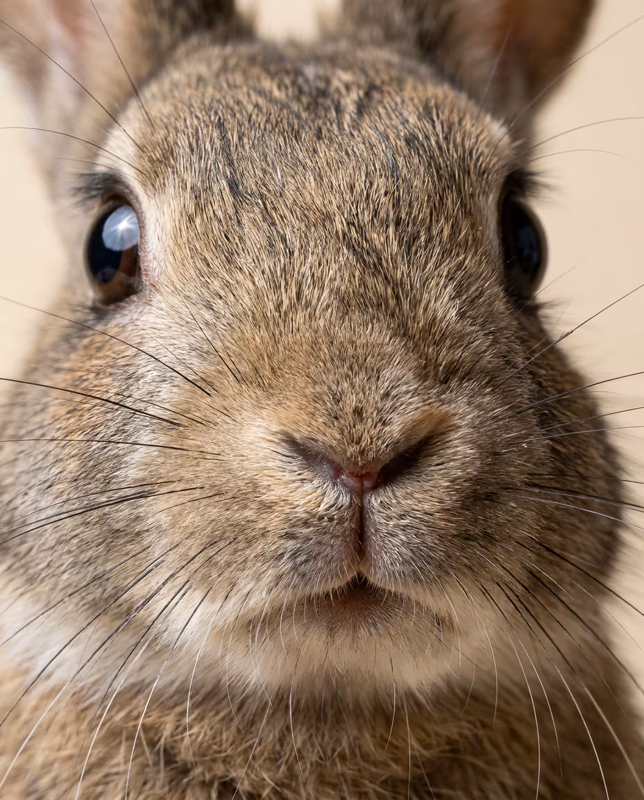 AI-generated Macro Rabbit Whiskers made with Nano Banana Pro