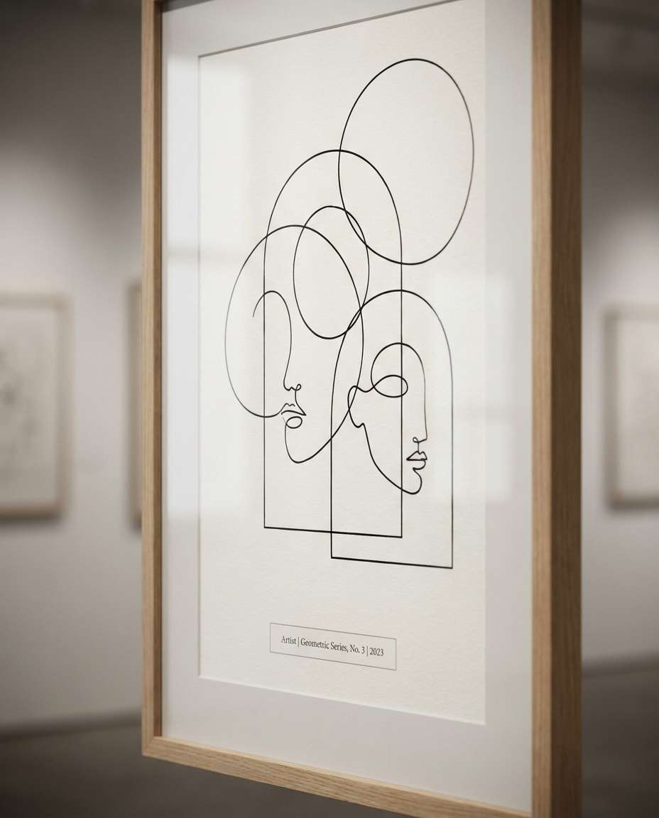 AI-generated Monoline Geometry Poster made with Nano Banana Pro