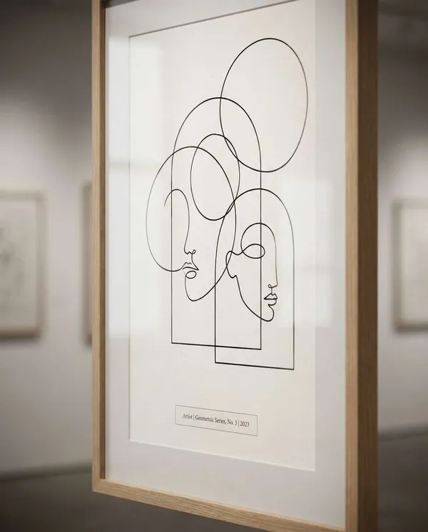 AI-generated Monoline Geometry Poster made with Nano Banana Pro
