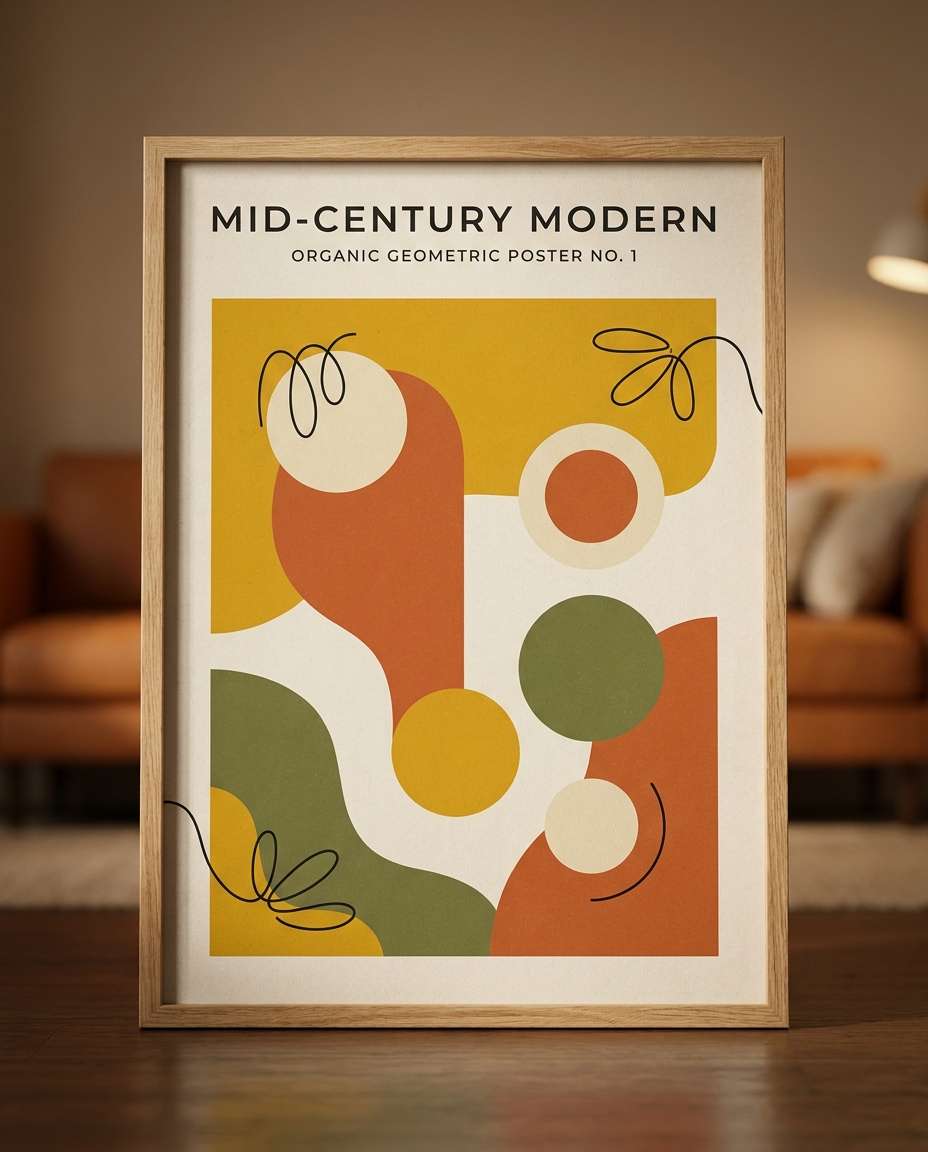 AI-generated Midcentury Modern Poster made with Nano Banana Pro
