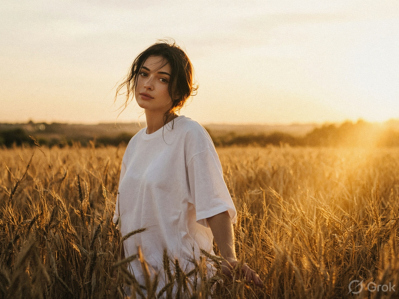 AI-generated Golden Hour Film Portrait in a Wheat Field made with Grok Imagine Image 2.0