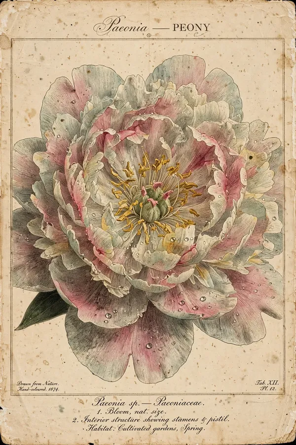 AI-generated 19th-Century Botanical Engraving made with Meta Muse Image