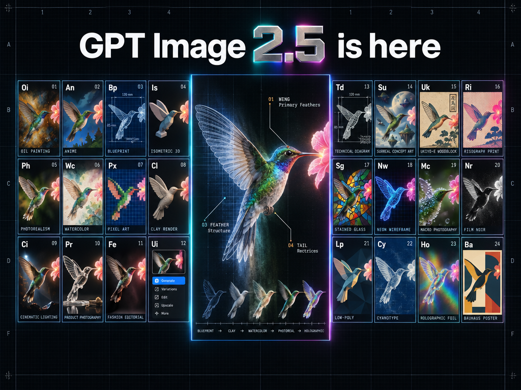 AI-generated 24-style grid hero infographic made with GPT Image 2.5